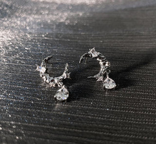 Bright Moon Lava High-end Moon Earrings