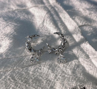 Bright Moon Lava High-end Moon Earrings