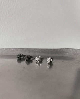 Texture mini exquisite s925 sterling silver ear piercing earrings