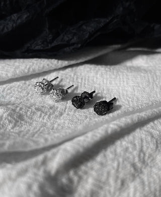 Texture mini exquisite s925 sterling silver ear piercing earrings