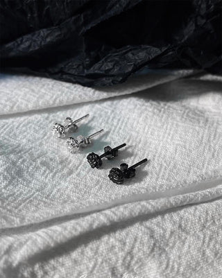 Texture mini exquisite s925 sterling silver ear piercing earrings