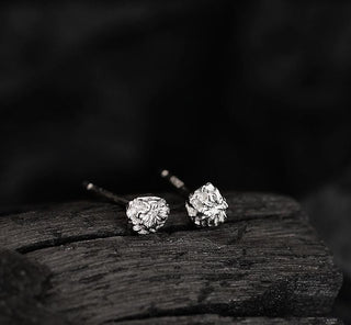 Texture mini exquisite s925 sterling silver ear piercing earrings