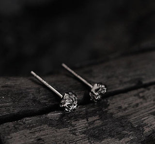 Texture mini exquisite s925 sterling silver ear piercing earrings