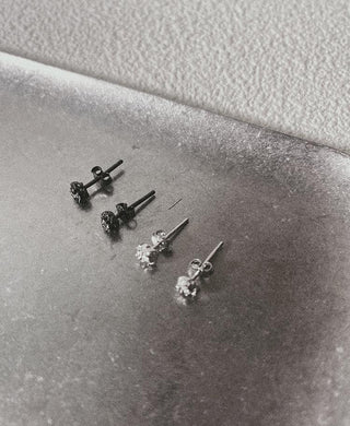 Texture mini exquisite s925 sterling silver ear piercing earrings