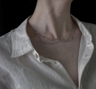cold geometric necklace chain