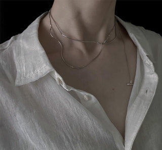 cold geometric necklace chain