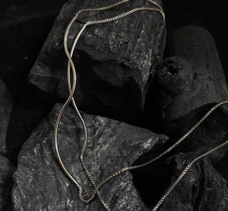 cold geometric necklace chain
