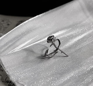 sterling silver thorn rose non-pierced ear clip