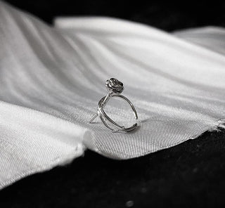 sterling silver thorn rose non-pierced ear clip
