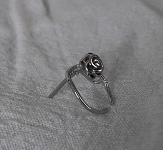 sterling silver thorn rose non-pierced ear clip