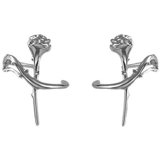 sterling silver thorn rose non-pierced ear clip
