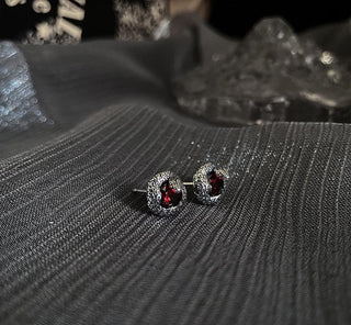 sterling silver vintage zircon snake earrings