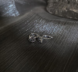 sterling silver retro distressed round earrings