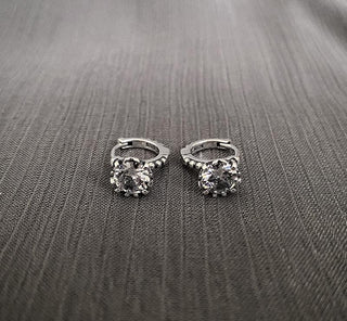 sterling silver retro distressed round earrings
