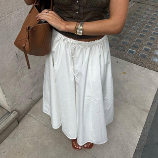 Lace Drawstring Long Skirt