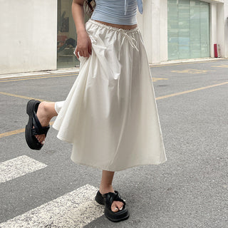 Lace Drawstring Long Skirt