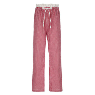 Lace stitching loose straight pants