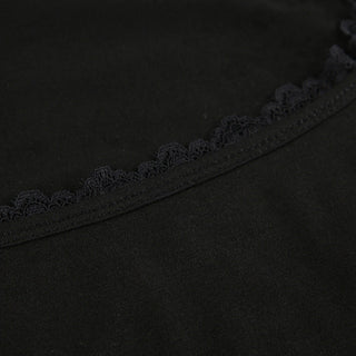 Lace U-neck long-sleeved Top