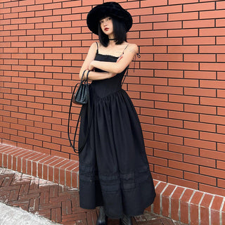 Black Corsetry Maxi Skater Dress