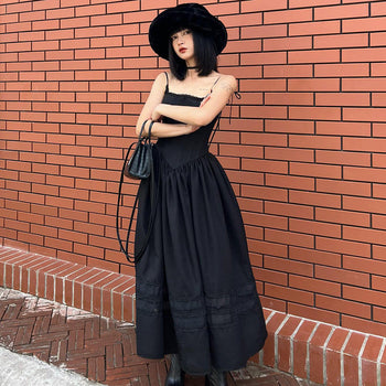 Black Corsetry Maxi Skater Dress