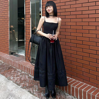 Black Corsetry Maxi Skater Dress