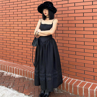Black Corsetry Maxi Skater Dress