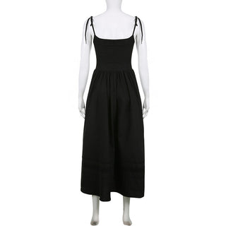 Black Corsetry Maxi Skater Dress