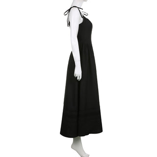 Black Corsetry Maxi Skater Dress