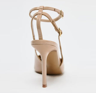 nude patent heels