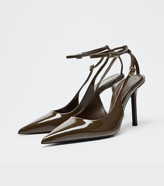 nude patent heels