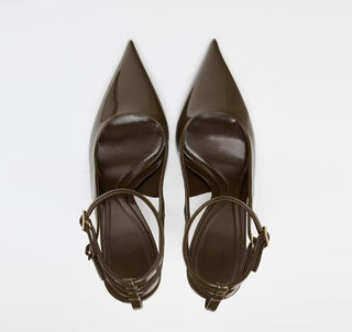 nude patent heels