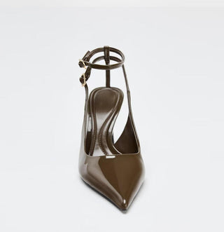 nude patent heels