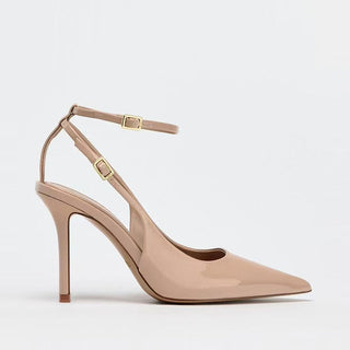 nude patent heels