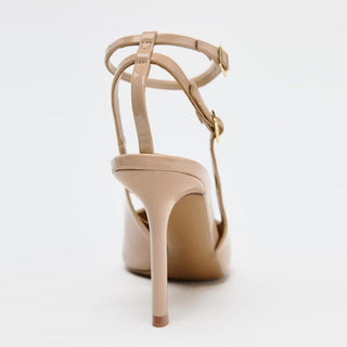 nude patent heels