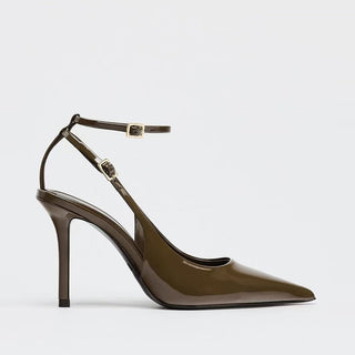 nude patent heels