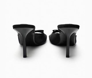 bow satin slides