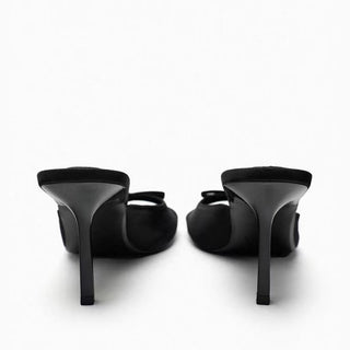 bow satin slides