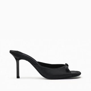 bow satin slides