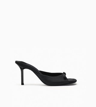 bow satin slides