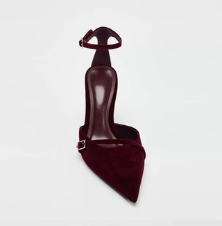 wine red stilettos