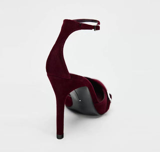 wine red stilettos