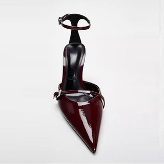 wine red stilettos