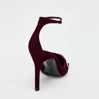 wine red stilettos