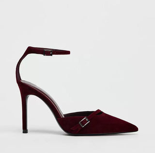 wine red stilettos