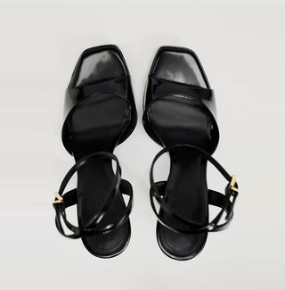 black ankle-straps