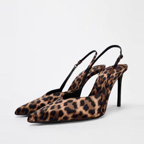 leopard stilettos heels
