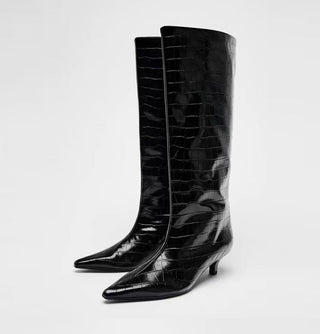 crocodile knee boots