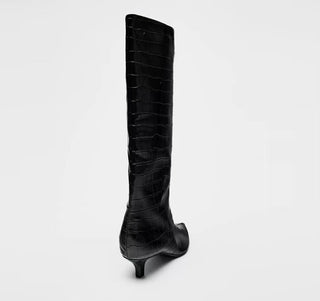 crocodile knee boots