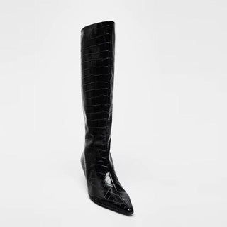crocodile knee boots