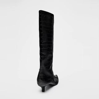 crocodile knee boots